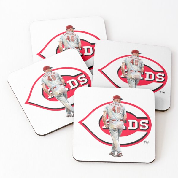 Item preview, Watercolor Art of Baseball Pitcher #46 Ferguson with Reds Logo designed and sold by Turnersports.