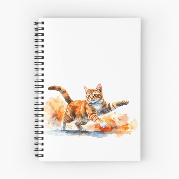 Item preview, Playful Orange Tabby Cat Watercolor Painting designed and sold by BetweenForms.