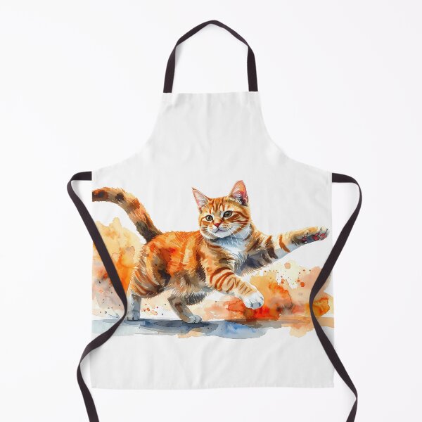 Item preview, Playful Orange Tabby Cat Watercolor Painting designed and sold by BetweenForms.