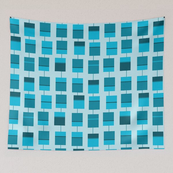 Item preview, Retro Cyan Rectangles designed and sold by PSCSCo.