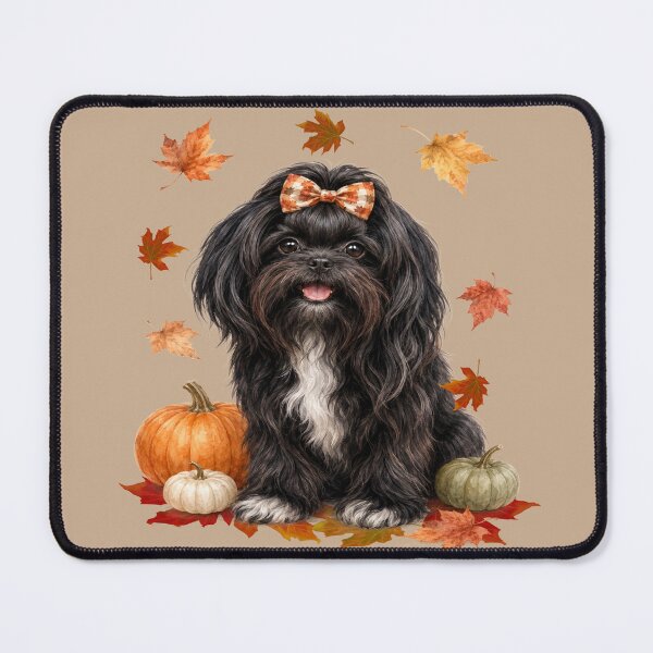 Item preview, Cute Shih Tzu Halloween Puppy Autumn Pumpkin Art designed and sold by Cute & Sassy Custom Gifting Boutiques.