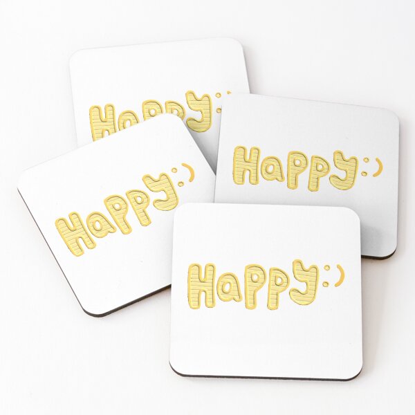 Item preview, Happy :) Typography | Cute Smiley Text Design | Minimal Positive Aesthetic designed and sold by Rush2Buy.