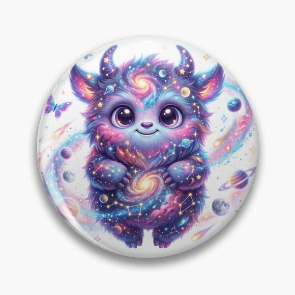 Item preview, Fluffy monster with swirling galaxy designed and sold by kidoramagic.