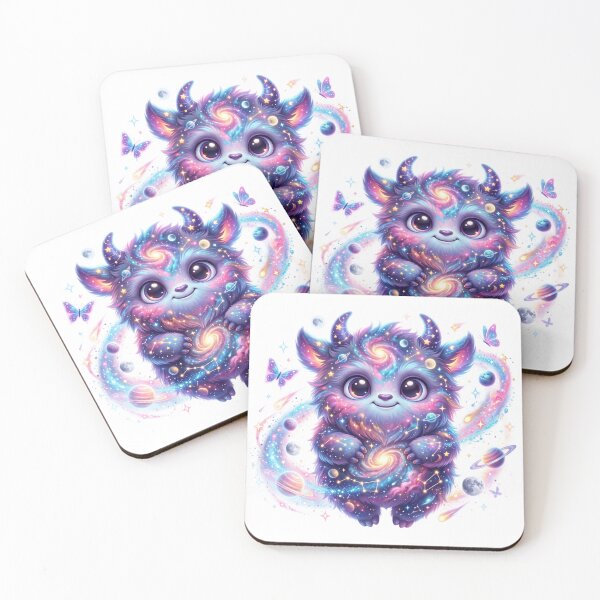 Item preview, Fluffy monster with swirling galaxy designed and sold by kidoramagic.