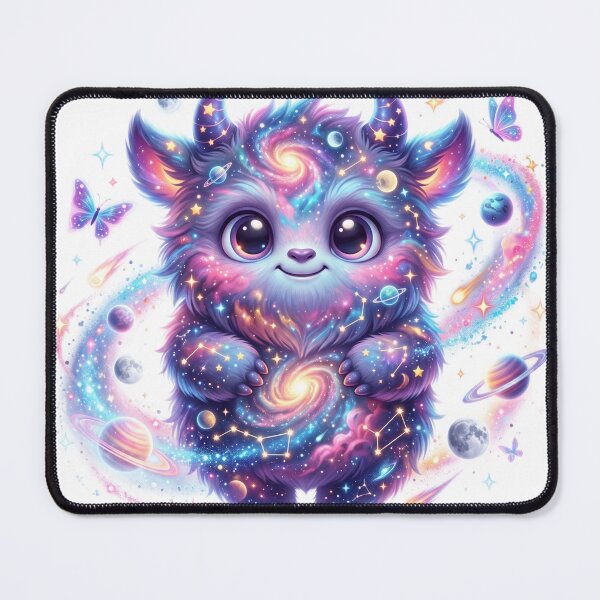 Item preview, Fluffy monster with swirling galaxy designed and sold by kidoramagic.