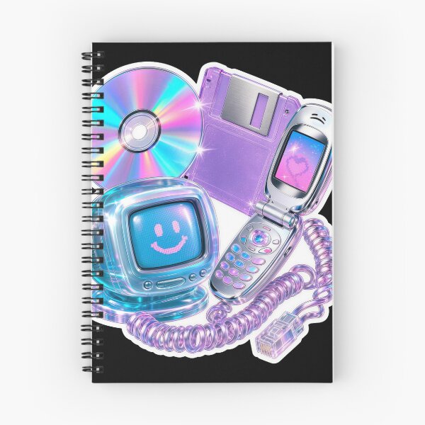Item preview, Y2K Retro Tech Aesthetic Sticker | Flip Phone, Floppy Disk, CD & Cute CRT Computer designed and sold by Arrow2025.