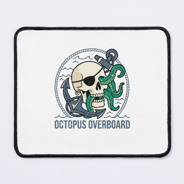 Item preview, Octopus Overboard Pirate Skull Anchor designed and sold by crouchingpixel.