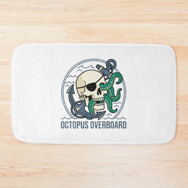 Item preview, Octopus Overboard Pirate Skull Anchor designed and sold by crouchingpixel.