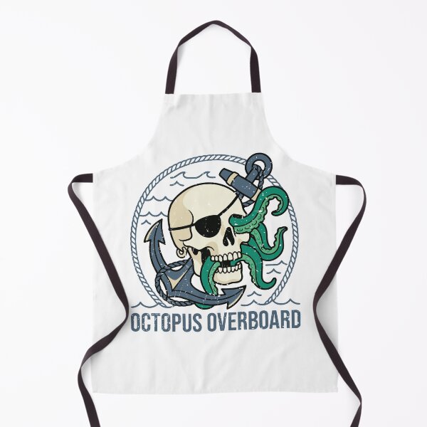 Item preview, Octopus Overboard Pirate Skull Anchor designed and sold by crouchingpixel.