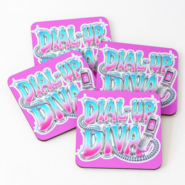 Item preview, Dial-Up Diva | Y2K Aesthetic Chrome Typography with Retro Flip Phone Sticker designed and sold by Arrow2025.