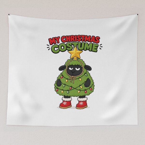 Item preview, My Christmas costume, sheep dyed green wearing Christmas tree topper designed and sold by BritishDelights.