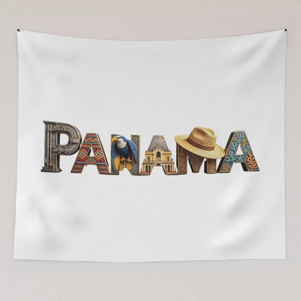 Item preview, Panama Typography – Tropical Culture & Travel Landmark Design designed and sold by VladisWorld.