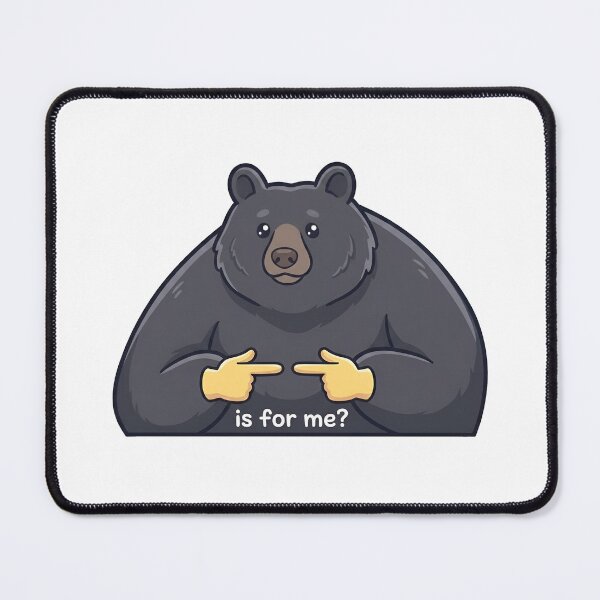 Item preview, cute teddy bear sticker asking if it's for him designed and sold by Gatosessa.