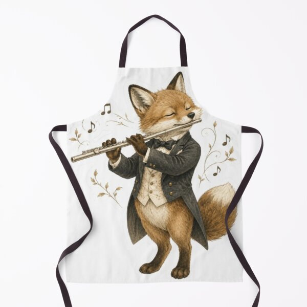 Item preview, Elegant Fox Playing Classical Flute designed and sold by Snurly.