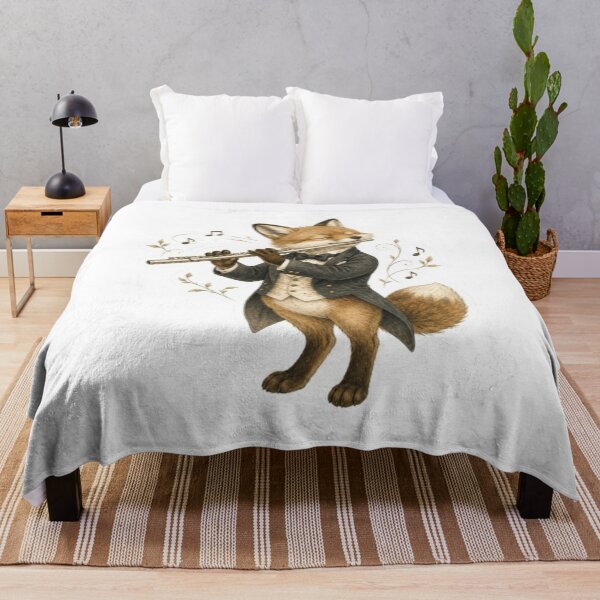 Item preview, Elegant Fox Playing Classical Flute designed and sold by Snurly.
