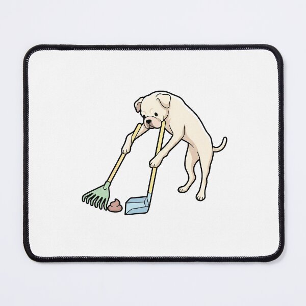 Item preview, dog cleaning up its own feces designed and sold by Gatosessa.