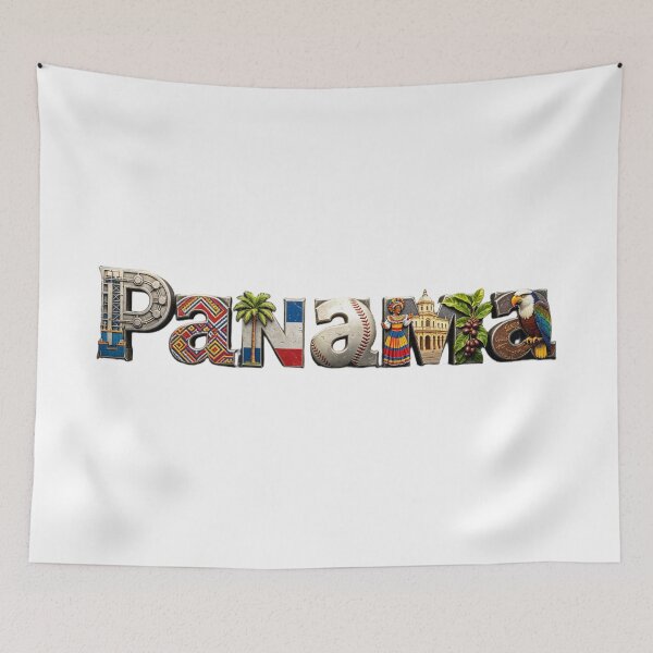 Item preview, Panama Typography – Tropical Culture & Travel Landmark Design designed and sold by VladisWorld.