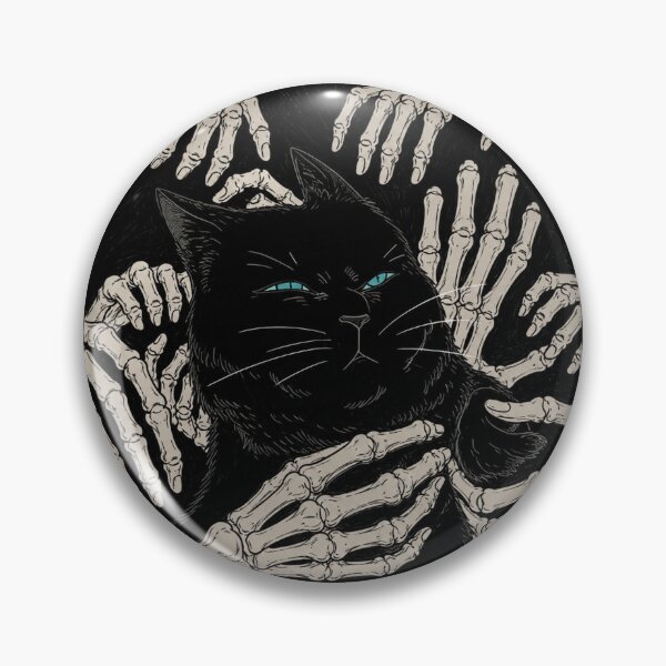 Item preview, Black Cat Gothic Skeleton Hands designed and sold by ArcSeisaku.