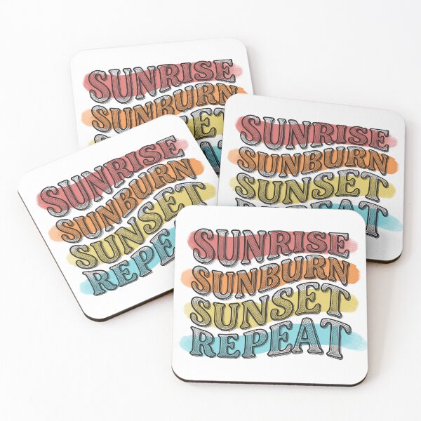Item preview, Sunrise Sunburn Sunset Repeat - Retro Summer Design designed and sold by DonnaRaine.