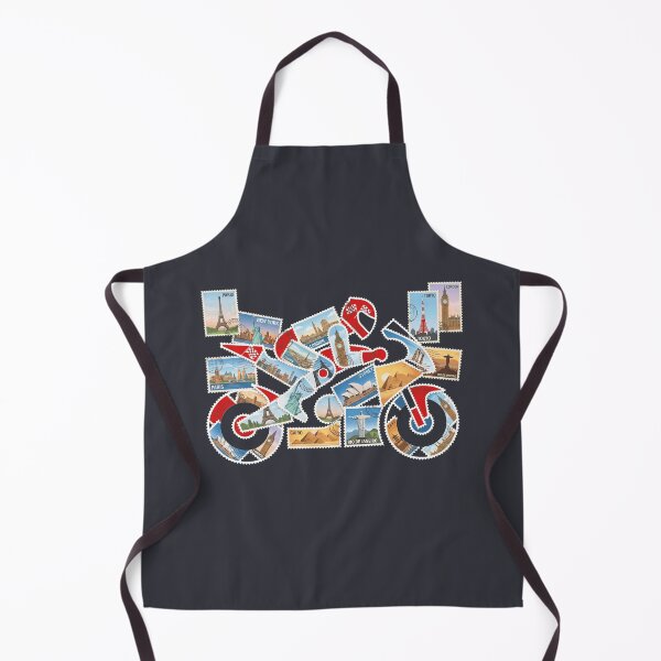 Item preview, World Tour Motorcycle Postage Stamp Collage Travel Biker Art designed and sold by KiwiRider.