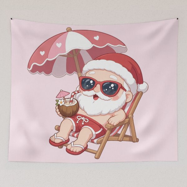 Item preview, Cute Santa Claus Summer Vacation Tropical Beach Holiday designed and sold by jo-e-basta.