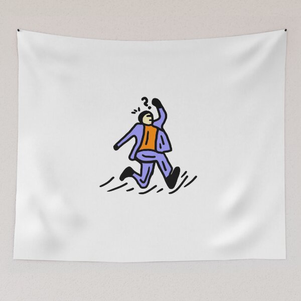 Item preview, Funny Confused Man Running Late Meme Line Art Illustration designed and sold by crazyhome.