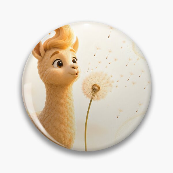Item preview, Gustl Blowing a Dandelion – Cute Alpaca Sticker & Wall Art designed and sold by bauschberts.