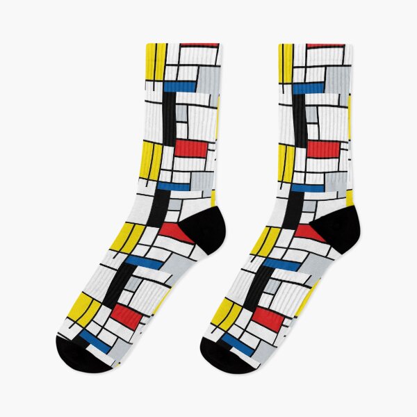 Item preview, Neo Plasticism Abstract Geometric Grid Red Yellow Blue Pattern designed and sold by Khokha80.