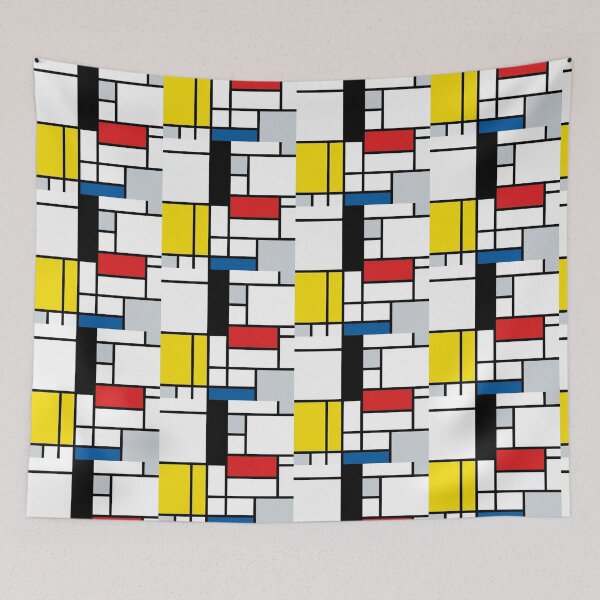 Item preview, Neo Plasticism Abstract Geometric Grid Red Yellow Blue Pattern designed and sold by Khokha80.