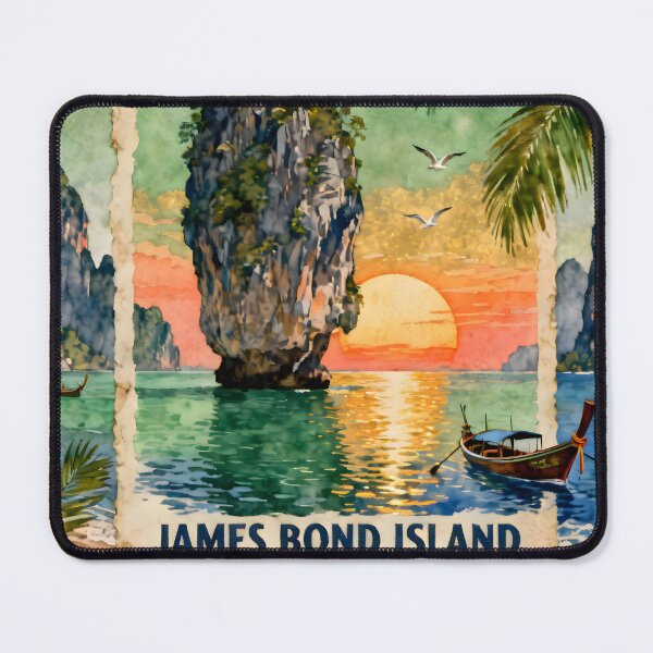 Item preview, James Bond Island Thailand Vintage Travel Poster | Phang Nga Bay Wall Art | Spirit of Siam Collection designed and sold by Spirit of Siam.