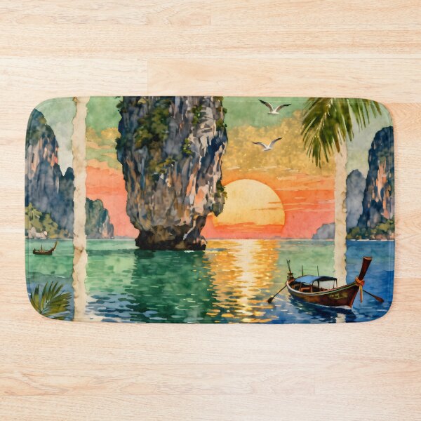 Item preview, James Bond Island Thailand Vintage Travel Poster | Phang Nga Bay Wall Art | Spirit of Siam Collection designed and sold by Spirit of Siam.