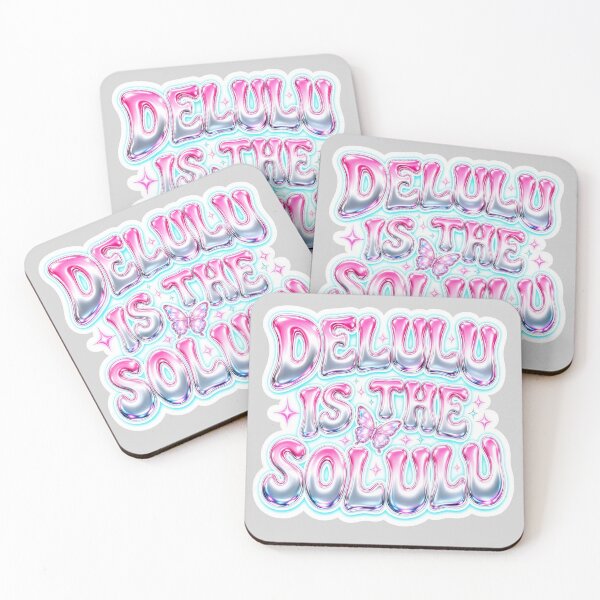 Item preview, Delulu Is the Solulu | Coquette Y2K Aesthetic Chrome Typography Sticker designed and sold by Arrow2025.