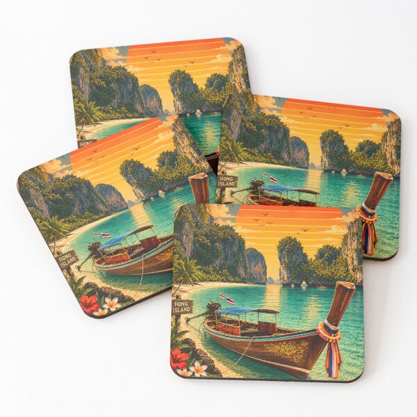 Item preview, Hong Island Longtail - Thailand Adventure Poster Master Collection designed and sold by Spirit of Siam.