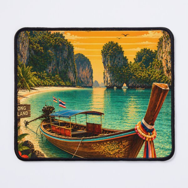 Item preview, Hong Island Longtail - Thailand Adventure Poster Master Collection designed and sold by Spirit of Siam.