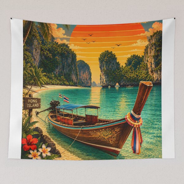 Item preview, Hong Island Longtail - Thailand Adventure Poster Master Collection designed and sold by Spirit of Siam.