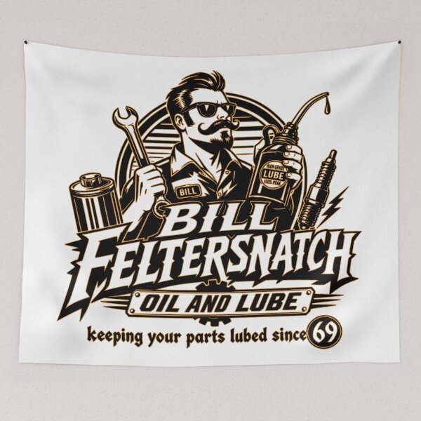Item preview, Bill Feltersnatch Oil & Lube – Funny Dirty Mechanic Adult Humor T-Shirt designed and sold by Sinister prints.