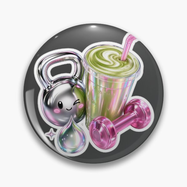 Item preview, Cute Kawaii Gym Essentials | Matcha, Kettlebell & Dumbbell Aesthetic Sticker designed and sold by Arrow2025.