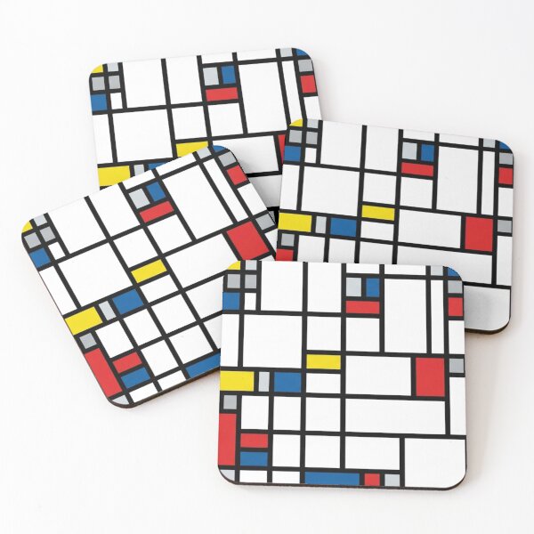 Item preview, Neo Plasticism Abstract Geometric Grid Red Yellow Blue Pattern designed and sold by Khokha80.