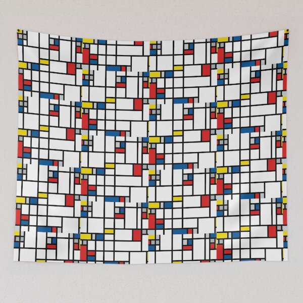 Item preview, Neo Plasticism Abstract Geometric Grid Red Yellow Blue Pattern designed and sold by Khokha80.