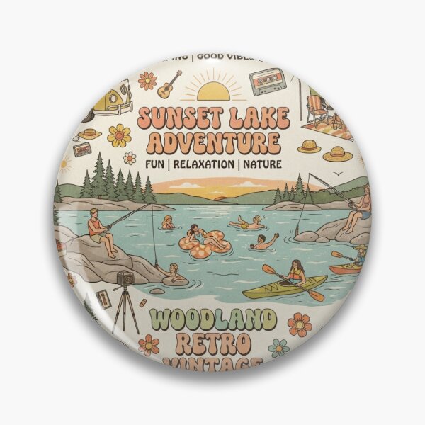 Item preview, Lakeside Vintage Retro designed and sold by VintageArtByIda.