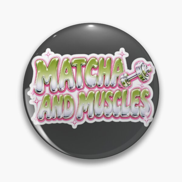 Item preview, Matcha and Muscles | Cute Gym Motivation Aesthetic Typography Sticker designed and sold by Arrow2025.