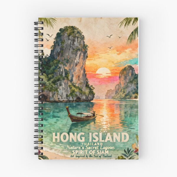 Item preview, Hong Island Thailand Vintage Travel Poster | Krabi Wall Art | Tropical Lagoon Decor | Spirit of Siam Collection designed and sold by Spirit of Siam.