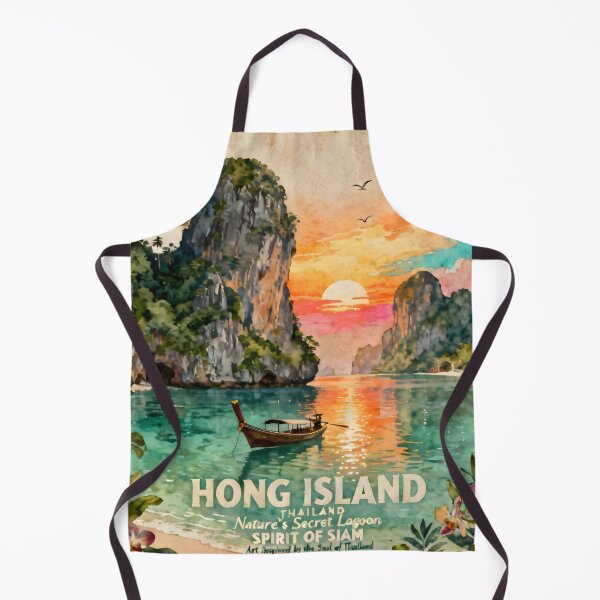 Item preview, Hong Island Thailand Vintage Travel Poster | Krabi Wall Art | Tropical Lagoon Decor | Spirit of Siam Collection designed and sold by Spirit of Siam.