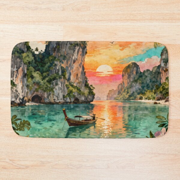Item preview, Hong Island Thailand Vintage Travel Poster | Krabi Wall Art | Tropical Lagoon Decor | Spirit of Siam Collection designed and sold by Spirit of Siam.