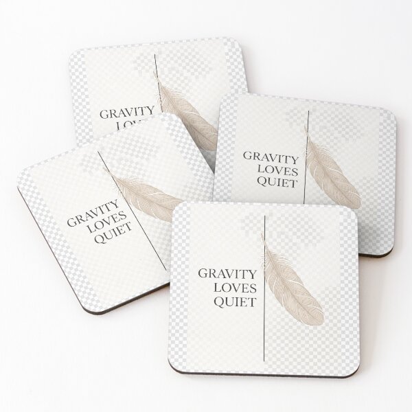 Item preview, Gravity Loves Quiet Minimalist Feather Typography Design designed and sold by ImagineDraws.