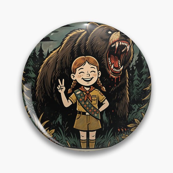 Item preview, Keep Smiling Bear Dark Humor Vintage Scout Camping designed and sold by Velustro Shop.