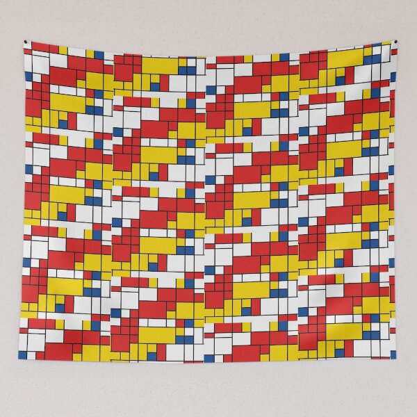 Item preview, Neo Plasticism Abstract Geometric Grid Red Yellow Blue Pattern designed and sold by Khokha80.