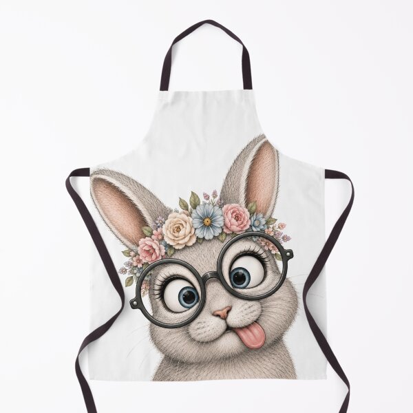 Item preview, Funny Bunny with Glasses – Cute Goofy Animal Portrait designed and sold by LittleGinnyArt.