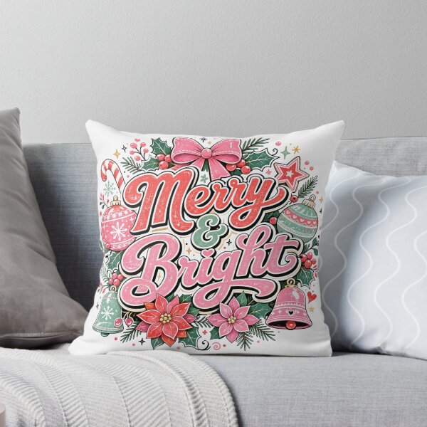 Item preview, Merry and Bright Christmas Typography designed and sold by butterflies-new.