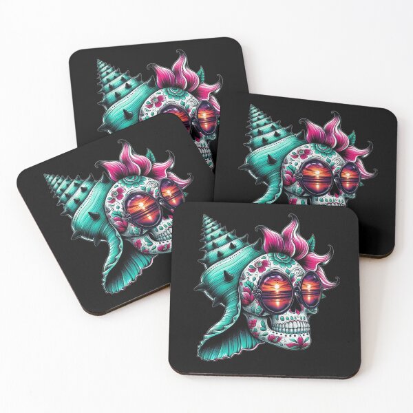 Item preview, Boho Sugar Skull Seashell Ocean Sunset designed and sold by Szpaku desart .